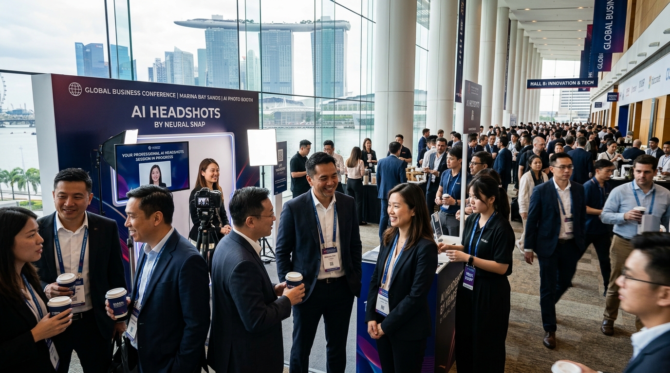 Corporate Conference AI Headshot Photo Booth Station Singapore
