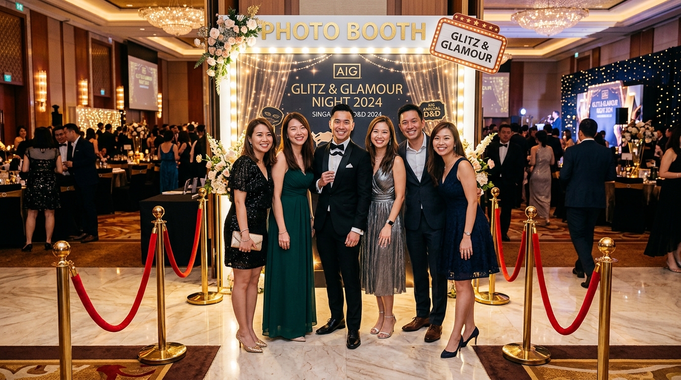 Corporate Dinner and Dance Red Carpet Photo Booth Singapore Ballroom