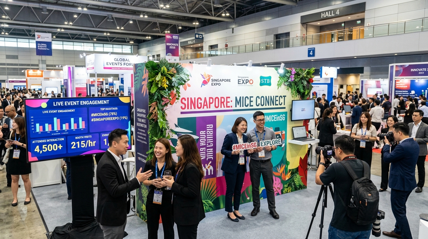 MICE Event Marketing Photo Wall and Live Analytics Singapore Expo