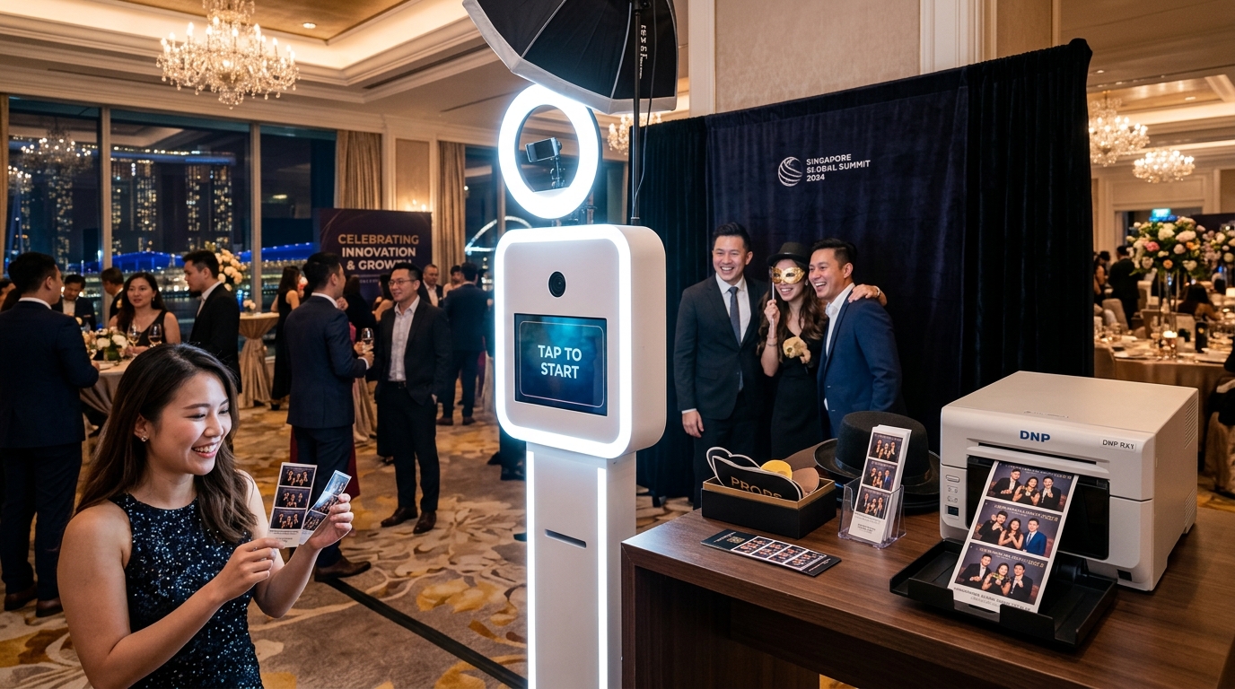 Photo Booth Rental Pricing Setup in Singapore Hotel Ballroom