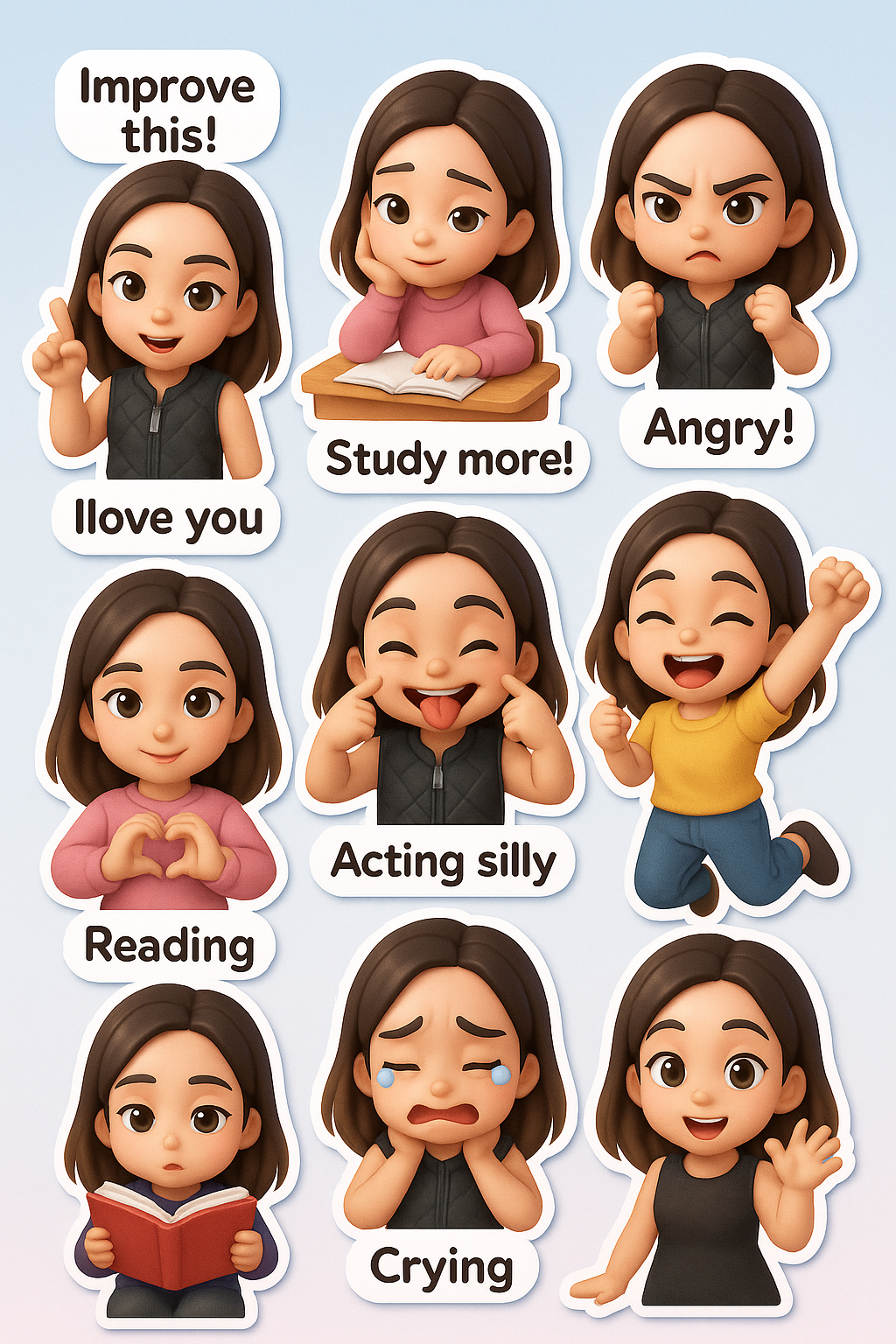 Face Stickers, which print a high-quality photo of their actual face and a cartoon version; and