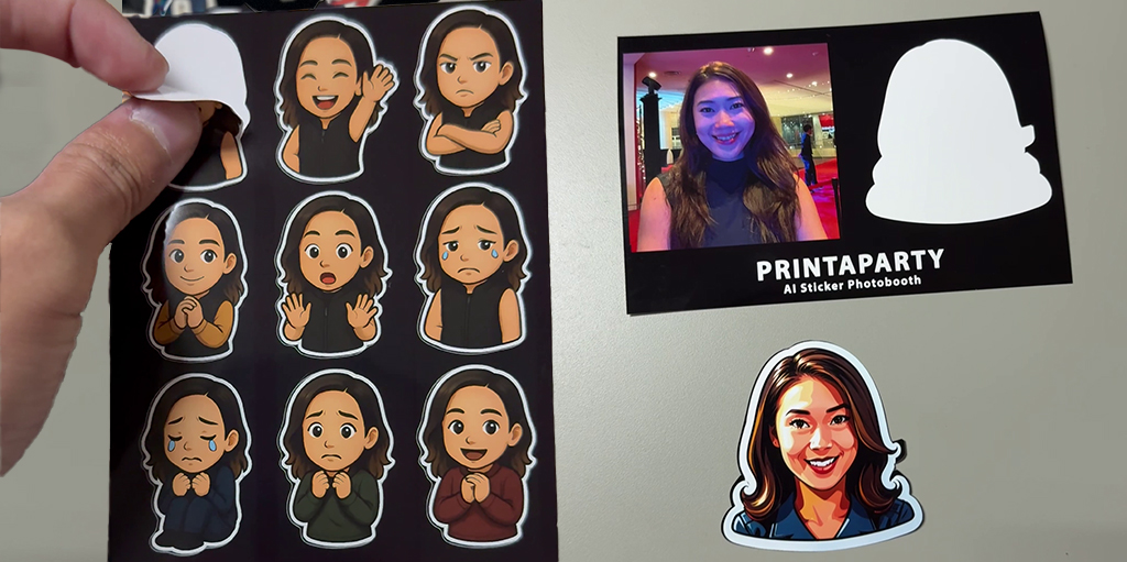 AI Sticker Photo Booth Singapore by Printaparty