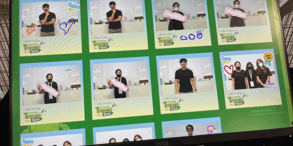 SG Clean Day Selfie Photobooth Social Sharing Kiosk in Singapore by Printaparty
