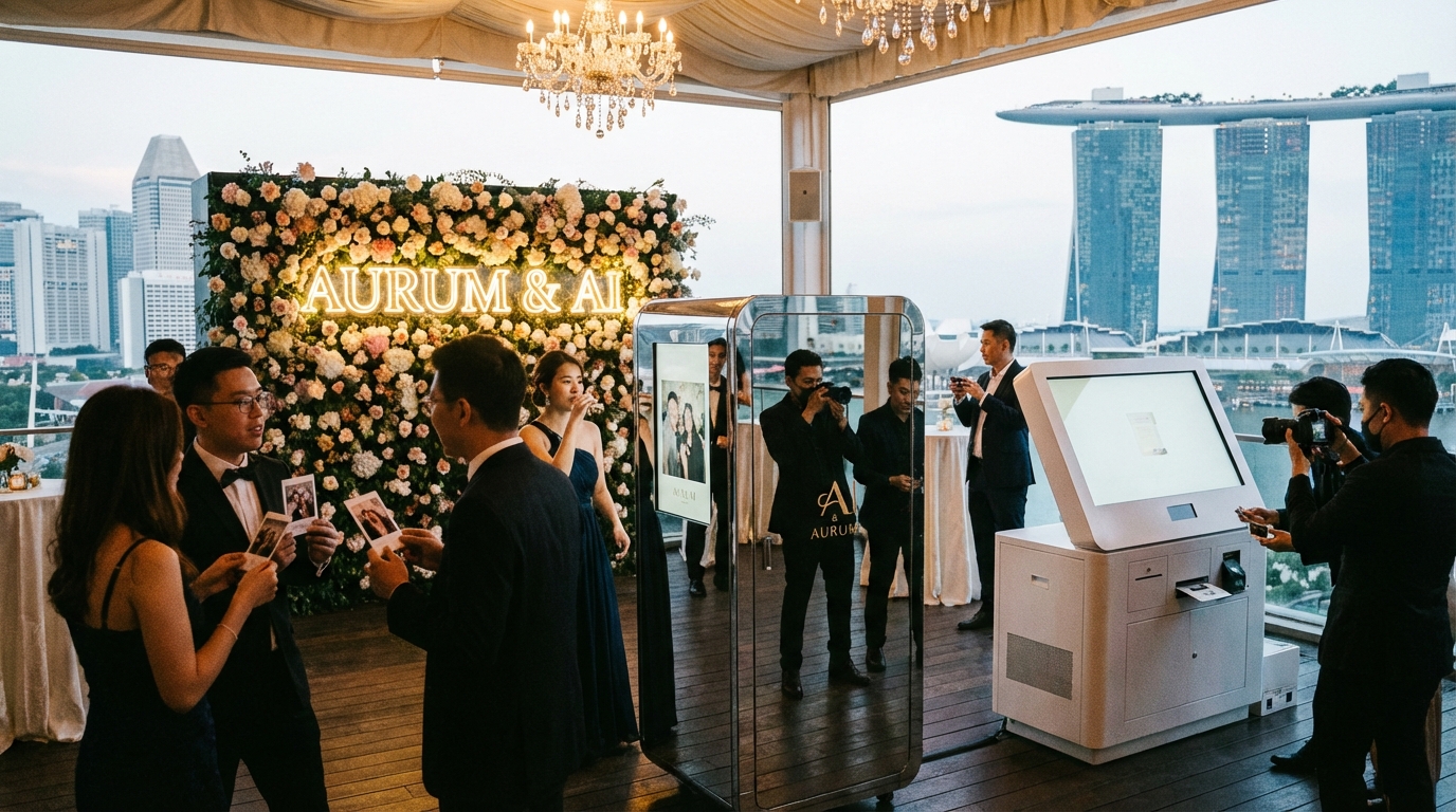 Photo booth rental Singapore event with AI and instant print experience